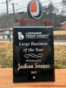 jackson services award for troup county chamber large business of the year 2023
